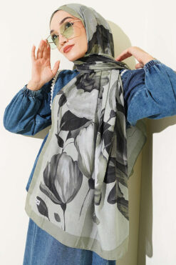 Alternative view of Viona Bamboo French Terry Shawl Hazel