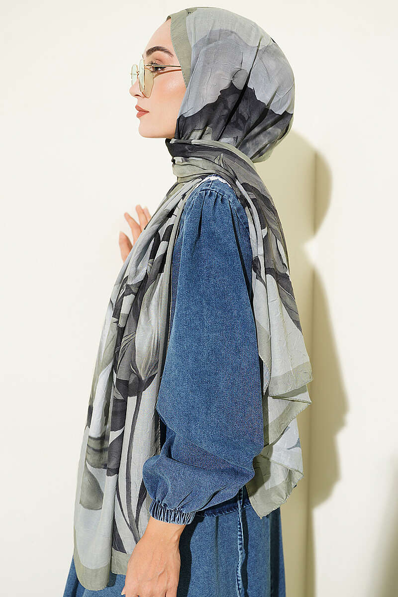 Viona Bamboo French Terry Shawl Hazel - Imagen 3
