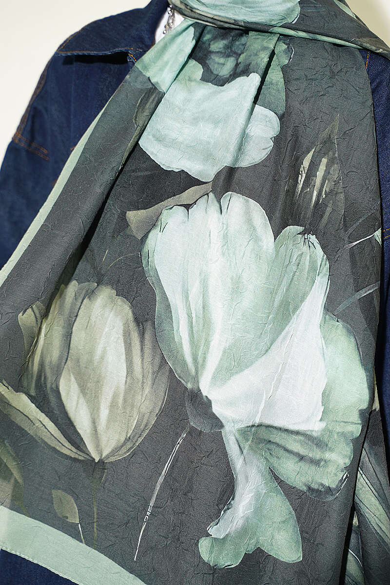 Viona Bamboo French Terry Shawl Khaki - immagine 4