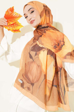 Alternative view of Viona Bamboo French Terry Shawl Mustard