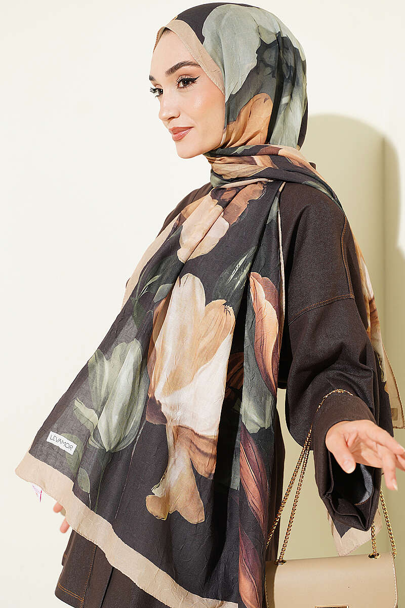 Viona Bamboo French Terry Shawl Sand Beige