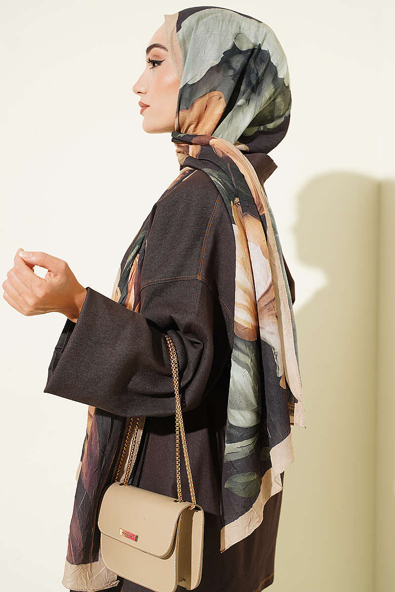 Viona Bamboo French Terry Shawl Sand Beige – Image 3