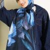 Viona Bamboo French Terry Shawl Navy Blue