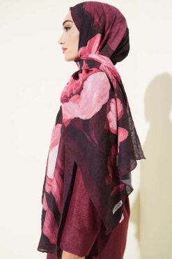 Alternative view of Viona Bamboo French Terry Shawl Plum