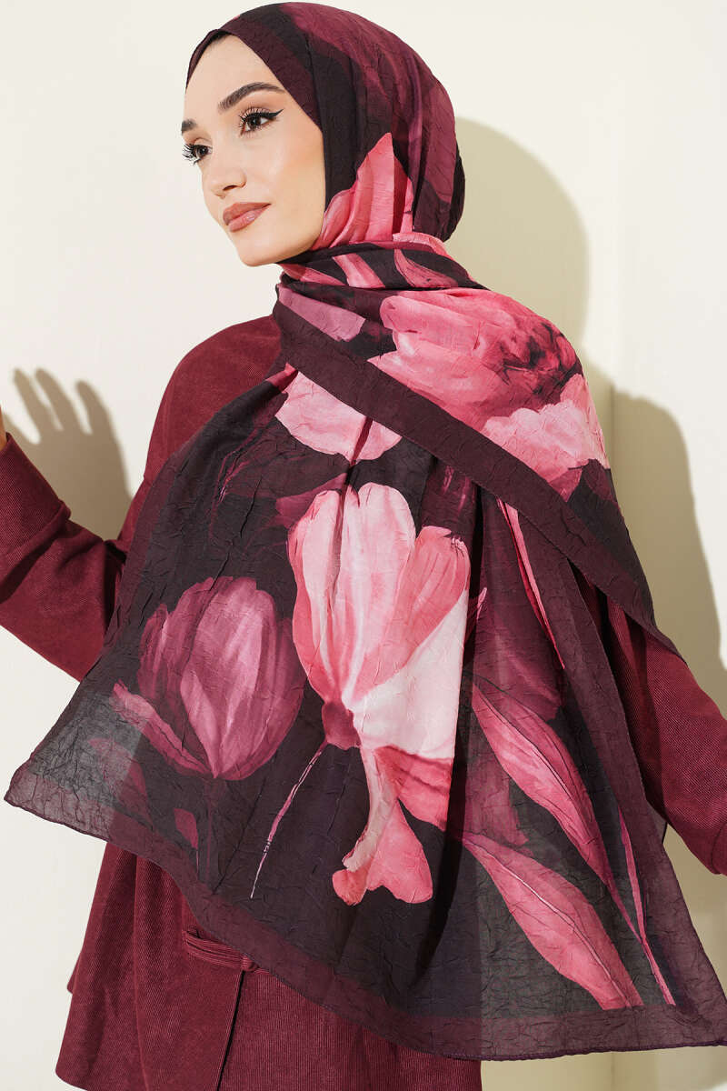 Viona Bamboo French Terry Shawl Plum - immagine 3