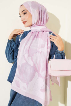 Alternative view of Viona Bamboo French Terry Shawl Pink