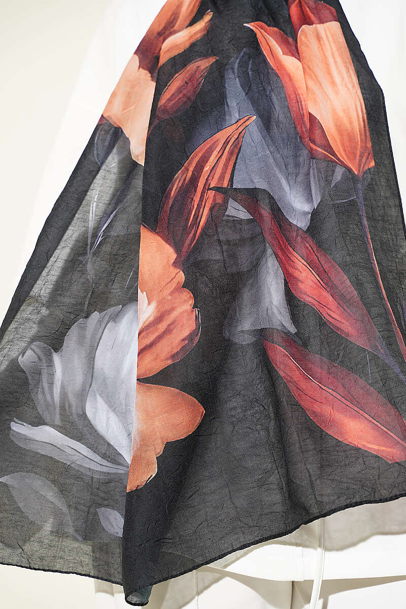 Viona Bamboo French Terry Shawl Black - Image 4