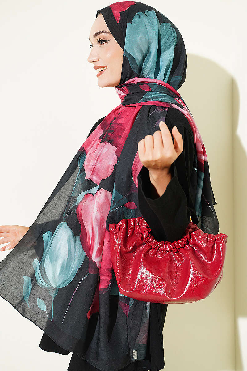 Viona Bamboo French Terry Shawl Black