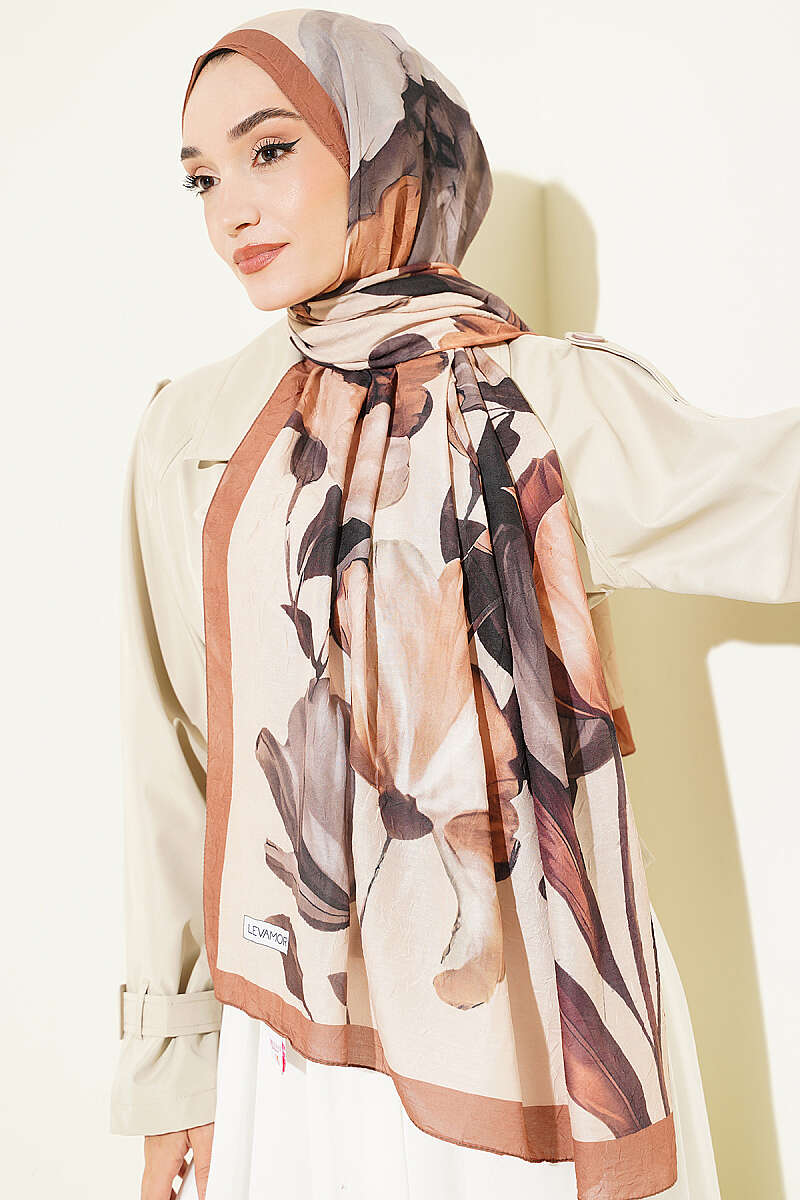 Viona Bamboo French Terry Shawl Tan – Bild 2