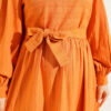 Ruffled Self-Patterned Dress Orange - Image 4