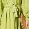Ruffled Self-Patterned Dress Green - immagine 4
