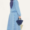 Shawl Tie Waist Skirt Denim Set Denim Blue - Afbeelding 3