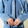 Shawl Tie Waist Skirt Denim Set Denim Blue - Afbeelding 4