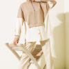Collared Button-Detail French Terry Tunic Latte - Image 2