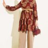 Ruffled Collar Patterned Tunic Terracotta - Imagen 2