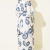 Ruffled Collar Dress with Ribbon Detail Navy Blue – Image 3