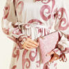 Ruffled Collar Dress with Ribbon Detail Rose Dust - Afbeelding 4