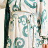 Ruffled Collar Dress with Ribbon Detail Green - Afbeelding 4