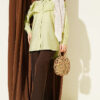 Ruffled Collar Cuffed Button-Up Shirt Hazel - Imagen 2
