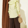 Ruffled Collar Cuffed Button-Up Shirt Hazel - Imagen 3
