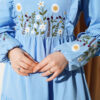 Ruffled Collar Embroidered Poplin Dress Ice Blue – Bild 4
