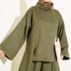 Two-Piece Set with Side Panel Details Khaki - Imagen 2