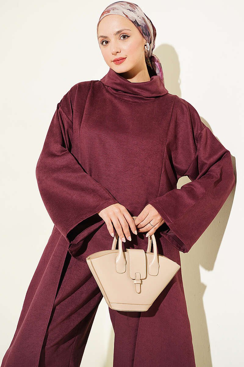 Two-Piece Set with Side Panel Details Plum - Imagen 2