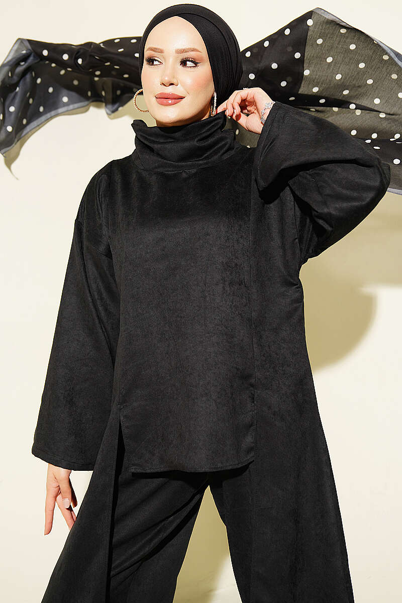 Two-Piece Set with Side Panel Details Black - Afbeelding 2