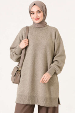 Side Slit Soft Long Knit Tunic Hazel