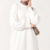 Side Slit Soft Long Knit Tunic Ecru
