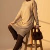 Side Slit Soft Long Knit Tunic Latte - Imagen 2