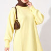 Side Slit Soft Long Knit Tunic Yellow