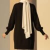Side Slit Soft Long Knit Tunic Black – Image 3