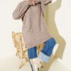 Side Slit Soft Long Knit Tunic Mink – Image 2