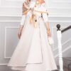 Side-tie Scuba Wrap Hem Skirt Beige