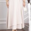 Side-tie Scuba Wrap Hem Skirt Beige – Image 2