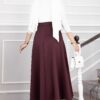 Side-tie Scuba Wrap Hem Skirt Burgundy - Afbeelding 4