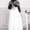 Side-tie Scuba Wrap Hem Skirt Ecru – Image 3