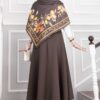 Side-tie Scuba Wrap Hem Skirt Brown – Image 5