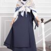 Side-tie Scuba Wrap Hem Skirt Navy Blue – Image 3