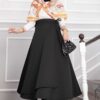 Side-tie Scuba Wrap Hem Skirt Black - Afbeelding 3