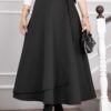 Side-tie Scuba Wrap Hem Skirt Black - Afbeelding 2