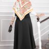Side-tie Scuba Wrap Hem Skirt Black - Afbeelding 4