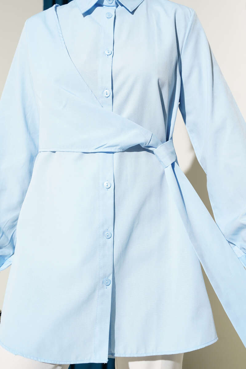 Side Tied Tunic Baby Blue – Bild 4