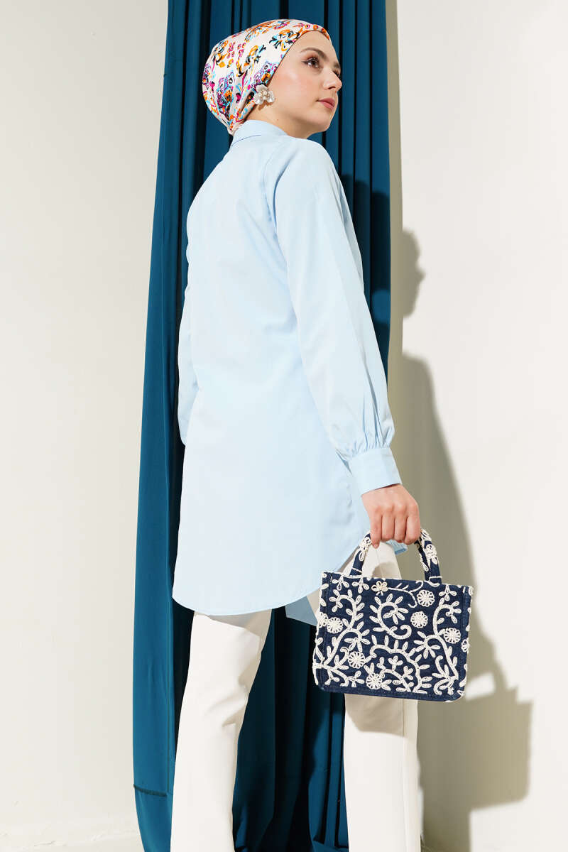 Side Tied Tunic Baby Blue – Bild 3