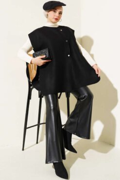 Side Snap Sweater Black