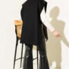 Side Snap Sweater Black – Image 3