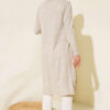 Side-Seamed Tied Cardigan Beige - الصورة 3