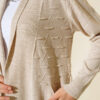 Side-Seamed Tied Cardigan Beige - الصورة 4