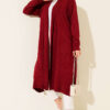 Side-Seamed Tied Cardigan Burgundy